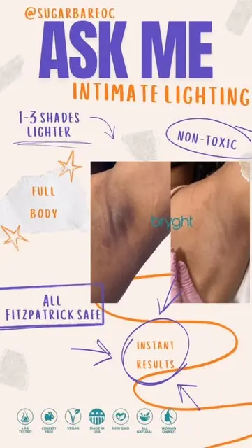 Graphic about intimate lightening, one to three shades lighter
