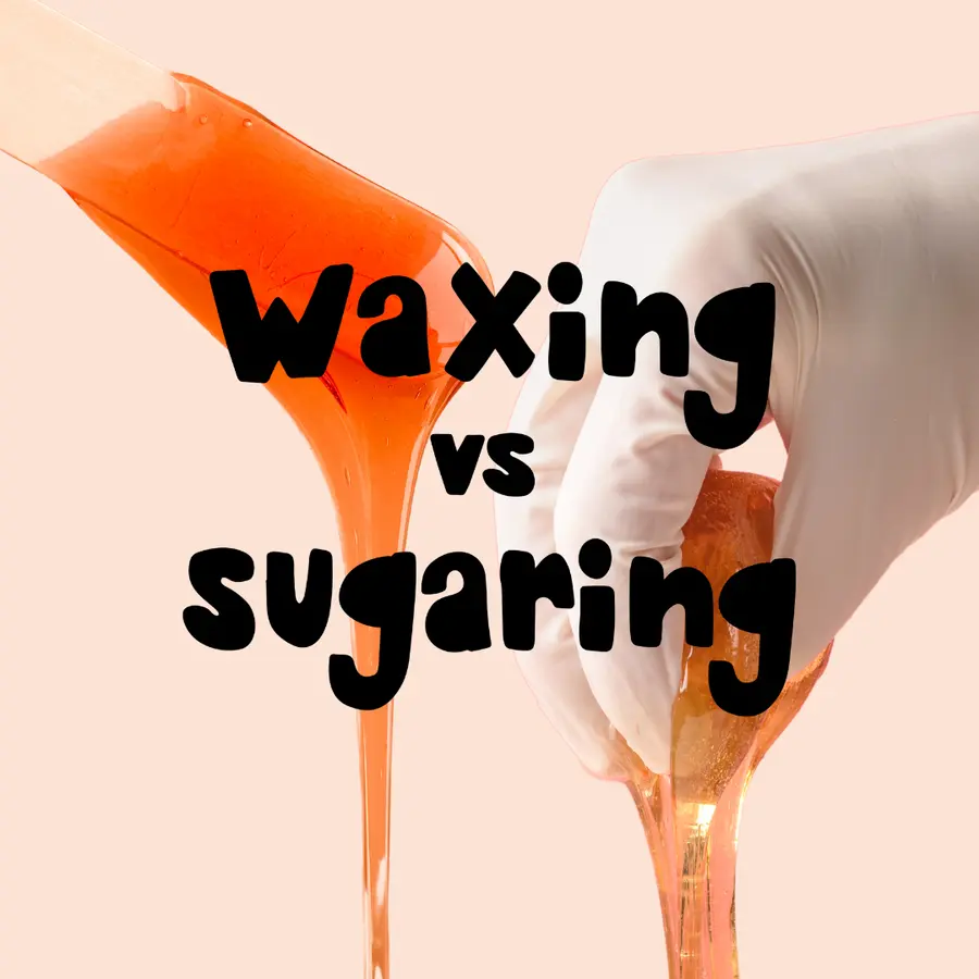 Waxing vs sugaring graphic with sugar paste